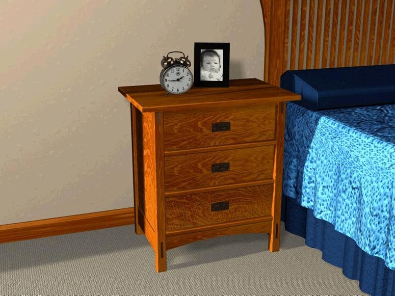 Mission 3-Drawer Nightstand - FurniturePlans.com