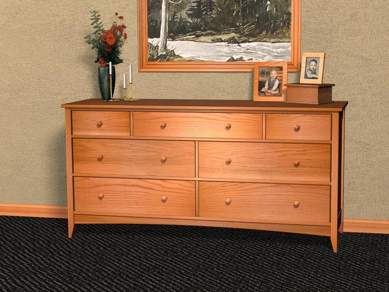 Shaker Style Triple Dresser - FurniturePlans.com