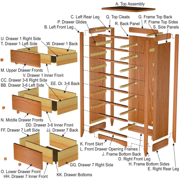 Shaker Style Lingerie Chest